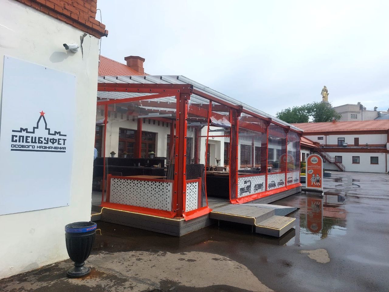 ПВХ шторы для летней террасы кафе в Наро-Фоминске